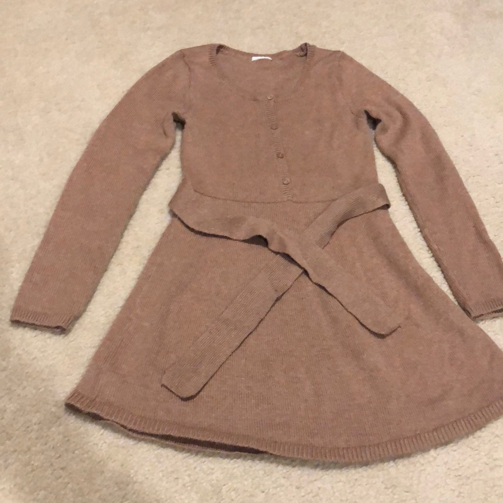 Camel sweater dress